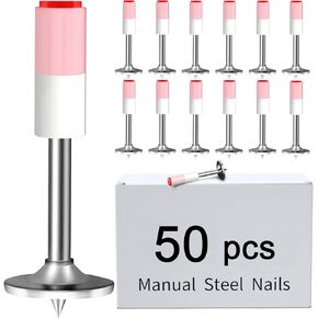 Manual Steel Nail 200 pcs,Concrete Nail Wall Fastening Tool,for Concrete Ceiling Cable Ducts Fixed Slotting Device Repair Tool Home DIY Nail Gun Accessories