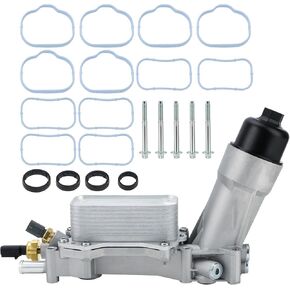926-876 Aluminum Engine Oil Cooler Oil Filter Housing Adapter For 2011-2016 Dodge Charger,Chrysler 200 300, Grand Cherokee, Wrangler, Ram 1500 ProMaster 3.6L Replaces# 5184304AE, 68105583AF