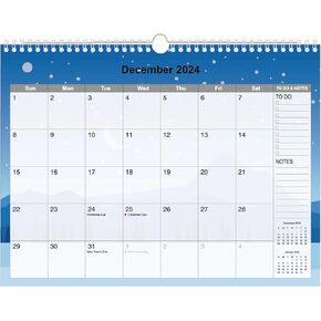 Calendar 2024-2025, Wall Calendar From July. 2024 - Dec. 2025, 18 Months Large Calendar 14.5" x 11" with Calendar Stickers, Spiral Bound, Hanging Hook, Great for Planning Your Home School Office Time