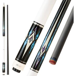KONLLEN Laser Series Carbon Fiber Pool Cue Stick Leather Wrap Professional Cues Full Carbon Technology Low Deflection 12.2mm 147cm 3/8 x 8 UniLoc Pin.