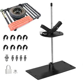 Universal Roof Rack Tire Mount-Rack Spare Tire Mount -Roof Rack Tire Carrier -Bracket for Tire on Roof Rack-Roof Rack Tire Lock-Carbon Steel Spare Tire Mount Lock-Maximum 35in Diameter Tires