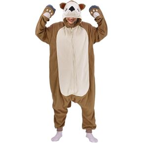 vavalad Adult Sea Otter Onesie Pajamas Plush Halloween Christmas Animal Homewear Sleepwear Jumpsuit Costume Women Men