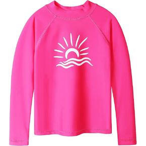 TFJH E Girls & Boys Long Sleeve Rashgurad Swimsuit UPF 50+ Kids Swimwear Sunsuits in Kuwait