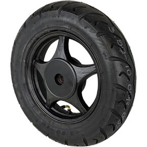RedCap 10" Inch Rear Wheel & 3.5-10 Tire Assembly for 50cc Scooter Moped with Drum Brake GY6 QMB139 Sunny TaoTao Vitacci Amigo Milano Beemer 50 Yongfuo YN50QT-8 (Black)
