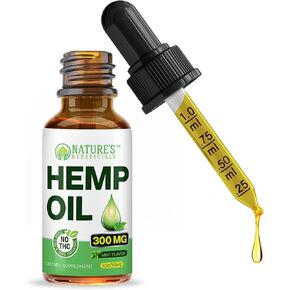 NATURE'S BENEFICIALS Organic Hemp Oil Extract Drops, 1000mg - Omega Fatty Acids 3 6 9, Non-GMO Ultra-Pure CO2 Extracted
