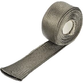 MECCANIXITY Heat Shield Sleeve, 0.8" ID 10 Feet Heat Sleeve Automotive Wire Heat Shield Fuel Line Heat Shield Sleeve Heat Sleeve Heat Wrap 800 Degree for Wires, Titanium Color