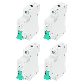 MECCANIXITY 4Pcs Miniature Circuit Breaker 1P 16A AC 110V DZ47-63 DIN Rail Mount Disconnect Switch Circuit Breaker Protection Thermal Magnetic Trip for Short Circuit Protection, Overload Green