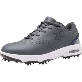 ZVC Golf Shoes Men with Spikes Non-Slip Water-Resistant Lightweight Breathable Professional Spiked Footwear Outdoor