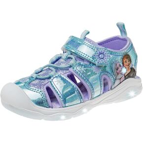 Disney Girls Frozen LED Light Up Sandal - Outdoor Slipon Quick Dry Waterproof Shoe - (Toddler/Little Kid)