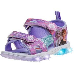 Disney Girls Frozen LED Light Up Sandal - Outdoor Slipon Quick Dry Waterproof Shoe - (Toddler/Little Kid)