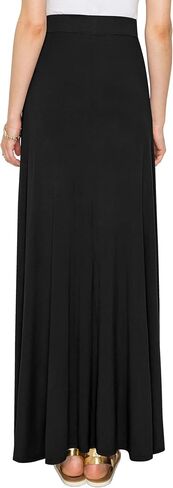 Lock and Love Women's Styleish Print/Solid High Waist Flare Long Maxi Skirt in Saudi Arabia