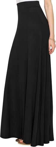 Lock and Love Women's Styleish Print/Solid High Waist Flare Long Maxi Skirt in Saudi Arabia