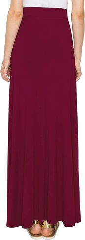Lock and Love Women's Styleish Print/Solid High Waist Flare Long Maxi Skirt in Saudi Arabia