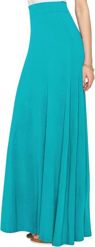 Lock and Love Women's Styleish Print/Solid High Waist Flare Long Maxi Skirt in Saudi Arabia