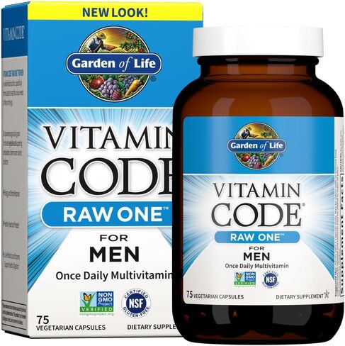 Garden of Life Multivitamin for Men, Vitamin Code Raw One - Once Daily, Vitamins Plus Fruit, Veggies & Probiotics, 75 Count in Kuwait