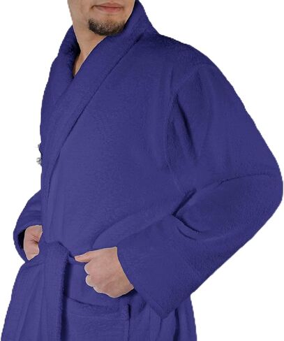 Superior Men's Traditional Premium Turkish Cotton Lightweight Long Bathrobe with Pockets in Saudi Arabia