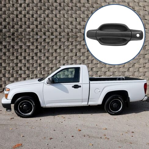 Gledewen Exterior Door Handle, Compatible with 2004-2012 Chevy Colorado, GMC Canyon, Isuzu, Outer Front Left Driver Side, Replace# GM1310141, 25875521 | Textured Black W/Key Hole Outside Handle in Saudi Arabia