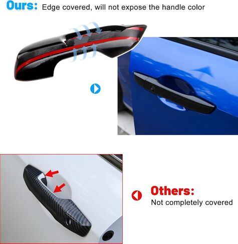 Thenice for 10th Gen Civic Accessories Door Handle Cover Exterior Decoration Compatible with Honda Civic 2021 2020 2019 2018 2017 2016 with Smart Auto Lock Holes -Black in Kuwait