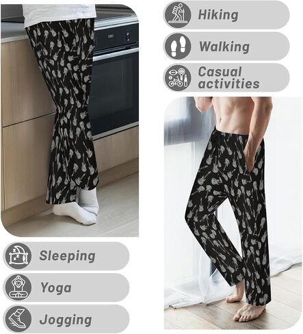 Cute Pattern Men's Pajama Pants Lightweight Lounge Pants Comfy Drawstring Sleep PJ Bottom with Pockets Sweatpants in Kuwait