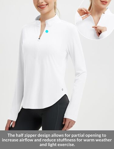 BALEAF Women's Sun Shirts UPF 50+ Half Zip Pullover Hiking Tops Lightweight Quick Dry UV Protection Hiking Fishing in Saudi Arabia