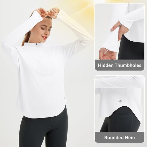 BALEAF Women's Sun Shirts UPF 50+ Half Zip Pullover Hiking Tops Lightweight Quick Dry UV Protection Hiking Fishing in Saudi Arabia