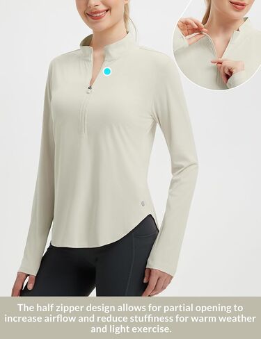 BALEAF Women's Sun Shirts UPF 50+ Half Zip Pullover Hiking Tops Lightweight Quick Dry UV Protection Hiking Fishing in Saudi Arabia
