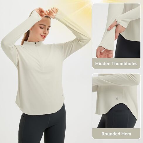 BALEAF Women's Sun Shirts UPF 50+ Half Zip Pullover Hiking Tops Lightweight Quick Dry UV Protection Hiking Fishing in Saudi Arabia