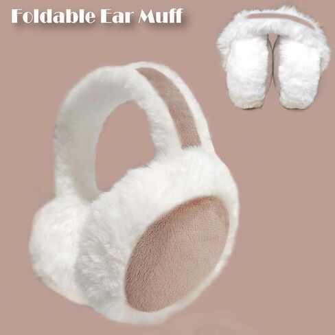 Earmuffs For Women Winter -Foldable Faux Fur Earmuffs Stocking Stuffers For Adults Women Christmas Presents in Saudi Arabia