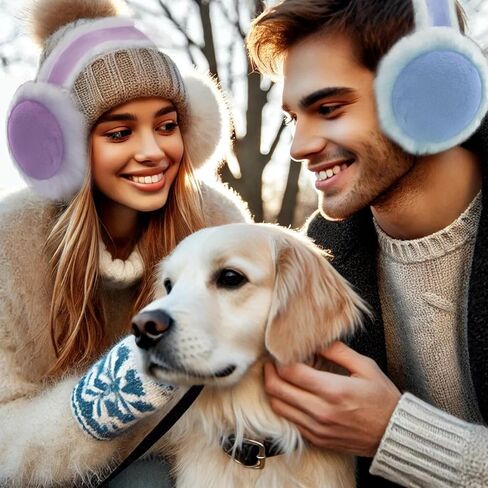 Earmuffs For Women Winter -Foldable Faux Fur Earmuffs Stocking Stuffers For Adults Women Christmas Presents in Saudi Arabia