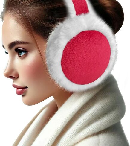 Earmuffs For Women Winter -Foldable Faux Fur Earmuffs Stocking Stuffers For Adults Women Christmas Presents in Saudi Arabia