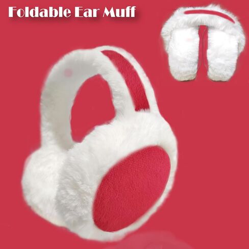 Earmuffs For Women Winter -Foldable Faux Fur Earmuffs Stocking Stuffers For Adults Women Christmas Presents in Saudi Arabia