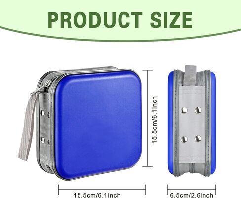 CD Holder Case, CD Wallet Holder Organizer, Portable DVD Hard Plastic Case Holder with Nylon Zipper Wallet, Protective DVD Storage Book Wallet Universal for Car, Home (Blue) in Saudi Arabia