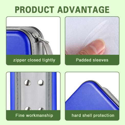 CD Holder Case, CD Wallet Holder Organizer, Portable DVD Hard Plastic Case Holder with Nylon Zipper Wallet, Protective DVD Storage Book Wallet Universal for Car, Home (Blue) in Saudi Arabia