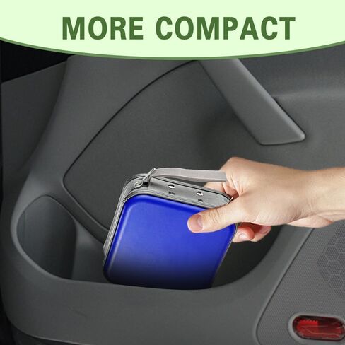 CD Holder Case, CD Wallet Holder Organizer, Portable DVD Hard Plastic Case Holder with Nylon Zipper Wallet, Protective DVD Storage Book Wallet Universal for Car, Home (Blue) in Saudi Arabia