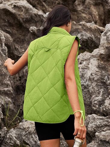 SENSERISE Womens Puffer Vest Quilted Vest Oversized Lightweight Vests Outerwear Padded Jacket Winter Fall Outfits in Kuwait