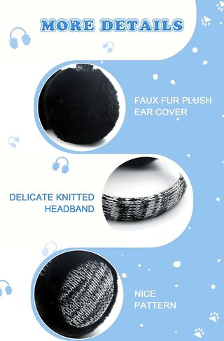 RAOEXI Winter Ear Muffs For Kids Warm Furry Knit Girls Earmuffs Boys Baby Plush Toddler Ear Warmers Outdoor Ear Covers in Saudi Arabia