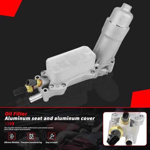 MUNIK Aluminum Engine Oil Cooler&Oil Filter Housing Adapter for Chrysler 200 300 Dodge Charger Grand Cherokee Wrangler Replace# 68105583AF,68105583AA,68105583AB,68105583AC,68105583AD,68105583AE in Saudi Arabia