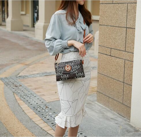 MKF Collection Crossbody Bag for Women Wristlet Strap, Vegan Leather Shoulder Bag Handbag Purse by Mia K in Saudi Arabia