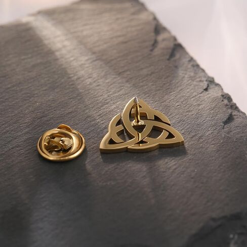 Stainless Steel Celtic Knot Symbol Brooches and Pin for Men Religious Amulet Jewelry in Saudi Arabia