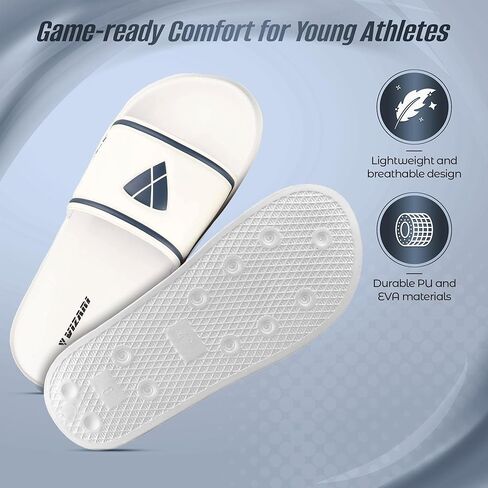 Vizari Youth Soccer Slide Sandals for Comfort and Convenience | Youth Sandals for Post-Game Recovery | Enjoy Casual Wear and Lightweight Feel with Boys Flip Flops and Girl Sandal in Saudi Arabia