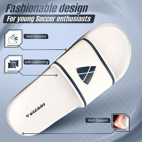 Vizari Youth Soccer Slide Sandals for Comfort and Convenience | Youth Sandals for Post-Game Recovery | Enjoy Casual Wear and Lightweight Feel with Boys Flip Flops and Girl Sandal in Saudi Arabia