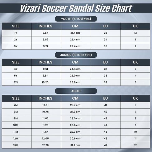 Vizari Youth Soccer Slide Sandals for Comfort and Convenience | Youth Sandals for Post-Game Recovery | Enjoy Casual Wear and Lightweight Feel with Boys Flip Flops and Girl Sandal in Saudi Arabia