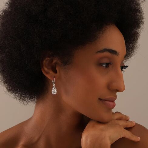 LeCalla Women's Drop & Dangle Earrings | 925 Sterling Silver Leverback Earrings | Lightweight Teardrop Lever Back Drop Dangle Earring for Women in Saudi Arabia