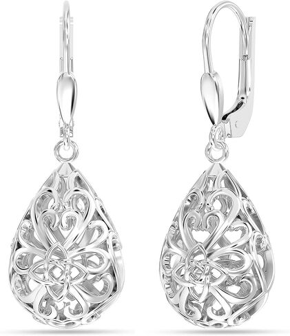 LeCalla Women's Drop & Dangle Earrings | 925 Sterling Silver Leverback Earrings | Lightweight Teardrop Lever Back Drop Dangle Earring for Women in Saudi Arabia
