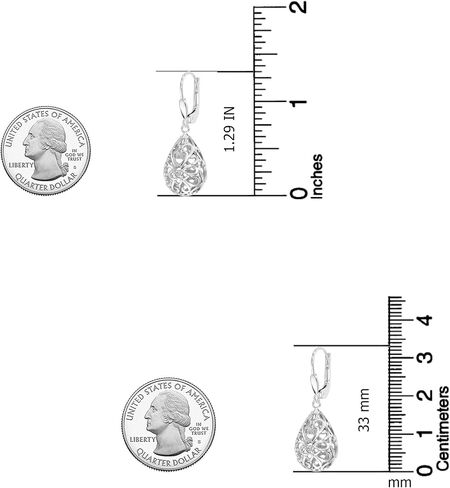 LeCalla Women's Drop & Dangle Earrings | 925 Sterling Silver Leverback Earrings | Lightweight Teardrop Lever Back Drop Dangle Earring for Women in Saudi Arabia