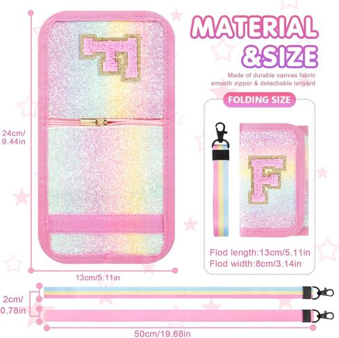 XSUIOY Kids Wallet for Girls Ages 3 4 5 6 7 8 9,Personalized Initial Girls Wallet Cute Toddler Wallet with Magic Sticker,Trifold Novelty Coin Purse Birthday Gifts for Kids(M) in Kuwait