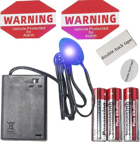 Fake Car Alarm, Dummy Car Alarm,(Batteries Included) Red LED Light Simulate Imitation Security System, Warning Anti-Theft Flash Blinking Lamp,Blue Light (Blue Light-1 Pack) in Saudi Arabia