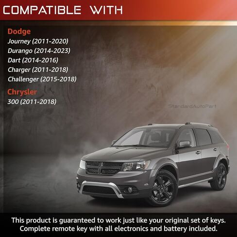 StandardAutoPart Replacement Keyless Entry Smart Key fob Compatible with Dodge Journey Durango M3N40821302 68066350AB M3N-40821302 (4 Button) in Saudi Arabia