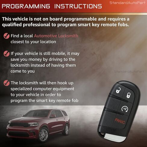 StandardAutoPart Replacement Keyless Entry Smart Key fob Compatible with Dodge Journey Durango M3N40821302 68066350AB M3N-40821302 (4 Button) in Saudi Arabia