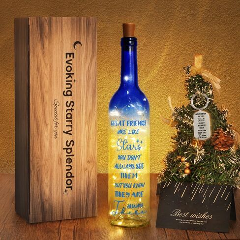 2024 Unique Christmas Gifts for Women - Friendship Friend Gifts for Women, Wine Bottle Lights with Cork, Birthday Friendship Gift Ideas for Women Who Have Everything Girls Boys (Purple) in Saudi Arabia